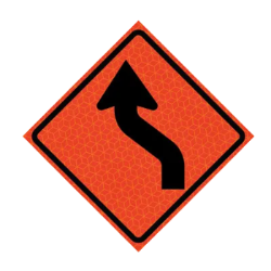 36" Super Bright Reflective Roll-Up Sign (Left Reverse Curve Arrow)