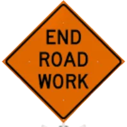36" Super Bright Reflective Roll-Up Sign (End Road Work)