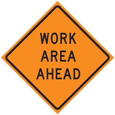36" Super Bright Reflective Roll-Up Sign (Work Area Ahead) w/ Velcro