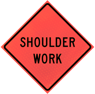 48" Marathon Reflective Vinyl Roll-Up Sign (Shoulder Work)