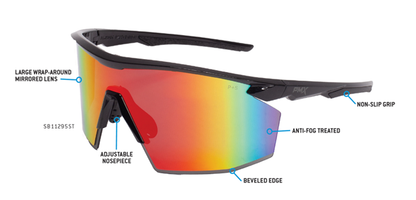 Pyramex PMXSpec Half Frame Anti-Fog Safety Glasses – Blue Mirror Lens
